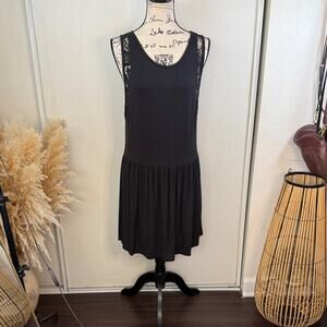 Victoria Secret's Black Swing Dress with Lace Shoulder Trim size Medium
